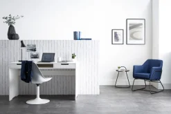 Shop Miliboo Silla blanca mate pivotante STEEVY