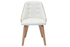 Outlet Miliboo Silla blanca y madera clara FLUFFY