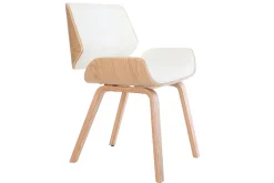 Cheap Miliboo Silla blanca y madera clara RUBBENS