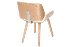 Cheap Miliboo Silla blanca y madera clara RUBBENS