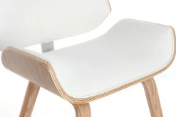 Cheap Miliboo Silla blanca y madera clara RUBBENS