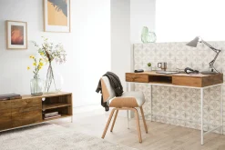 Cheap Miliboo Silla blanca y madera clara RUBBENS