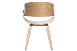 Store Miliboo Silla blanca y madera clara BENT