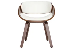 Flash Sale Miliboo Silla blanca y madera oscura nogal BENT