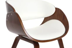 Flash Sale Miliboo Silla blanca y madera oscura nogal BENT