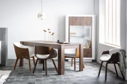 Flash Sale Miliboo Silla blanca y madera oscura nogal BENT