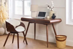 Flash Sale Miliboo Silla blanca y madera oscura nogal BENT