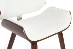 Clearance Miliboo Silla blanca y madera oscura nogal RUBBENS