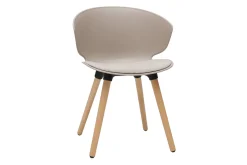 Sale Miliboo Silla contemporánea topo y beige claro WING