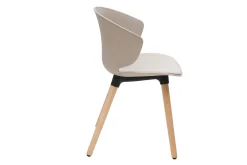 Sale Miliboo Silla contemporánea topo y beige claro WING