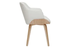 Hot Miliboo Silla de diseño blanca y de madera clara LUCIEN