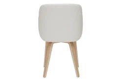 Hot Miliboo Silla de diseño blanca y de madera clara LUCIEN