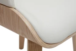 Hot Miliboo Silla de diseño blanca y de madera clara LUCIEN