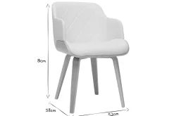 Hot Miliboo Silla de diseño blanca y de madera clara LUCIEN