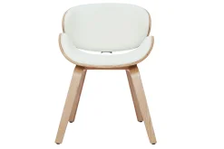 Outlet Miliboo Silla de diseño blanca y madera clara WALNUT