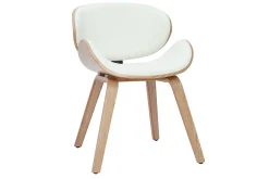 Outlet Miliboo Silla de diseño blanca y madera clara WALNUT