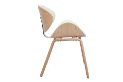 Outlet Miliboo Silla de diseño blanca y madera clara WALNUT