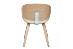 Outlet Miliboo Silla de diseño blanca y madera clara WALNUT