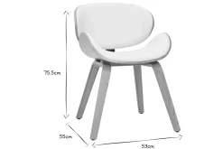 Outlet Miliboo Silla de diseño blanca y madera clara WALNUT
