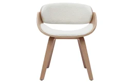 New Miliboo Silla de diseño de borreguillo y madera clara BENT