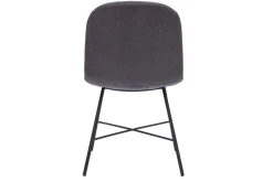 Store Miliboo Silla de diseño de efecto aterciopelado gris oscuro y metal negro ARCADE