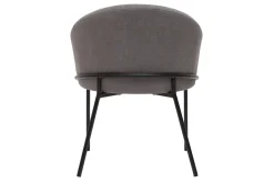 Sale Miliboo Silla de diseño de tela efecto aterciopelado gris y metal negro JENNA