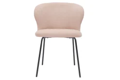 Shop Miliboo Silla de diseño de tela efecto aterciopelado rosa palo y metal negro YDA