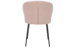 Shop Miliboo Silla de diseño de tela efecto aterciopelado rosa palo y metal negro YDA