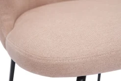 Shop Miliboo Silla de diseño de tela efecto aterciopelado rosa palo y metal negro YDA