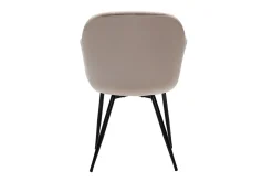 Best Sale Miliboo Silla de diseño de terciopelo color topo y patas de metal negro MILLY