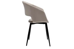 Fashion Miliboo Silla de diseño de terciopelo color topo con patas de metal negro PRISMA
