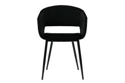Cheap Miliboo Silla de diseño de terciopelo negra con patas de metal negro PRISMA