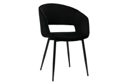 Cheap Miliboo Silla de diseño de terciopelo negra con patas de metal negro PRISMA