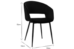 Cheap Miliboo Silla de diseño de terciopelo negra con patas de metal negro PRISMA