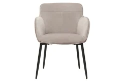 Outlet Miliboo Silla de diseño de terciopelo color topo y metal negro FRIDA