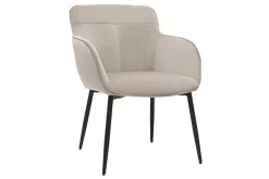Outlet Miliboo Silla de diseño de terciopelo color topo y metal negro FRIDA