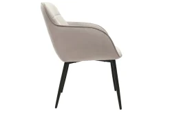 Outlet Miliboo Silla de diseño de terciopelo color topo y metal negro FRIDA