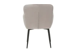 Outlet Miliboo Silla de diseño de terciopelo color topo y metal negro FRIDA