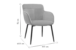 Outlet Miliboo Silla de diseño de terciopelo color topo y metal negro FRIDA