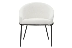New Miliboo Silla de diseño de terciopelo chenilla beige y metal negro JENNA