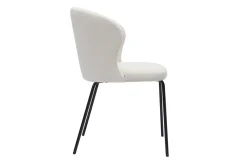 Sale Miliboo Silla de diseño en tejido borreguillo blanco y metal negro YDA