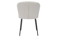Sale Miliboo Silla de diseño en tejido borreguillo blanco y metal negro YDA