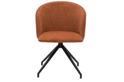 New Miliboo Silla de diseño giratoria 360° de terciopelo texturizado color terracota y metal negro VANITY