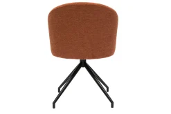 New Miliboo Silla de diseño giratoria 360° de terciopelo texturizado color terracota y metal negro VANITY