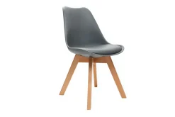 Online Miliboo Silla de diseño gris lote de 4 PAULINE