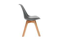Online Miliboo Silla de diseño gris lote de 4 PAULINE