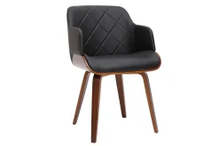 Cheap Miliboo Silla de diseño negra con nogal LUCIEN