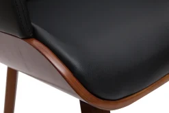 Cheap Miliboo Silla de diseño negra con nogal LUCIEN