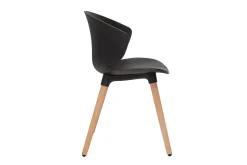 Best Miliboo Silla de diseño negra y madera clara WING
