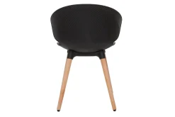 Best Miliboo Silla de diseño negra y madera clara WING